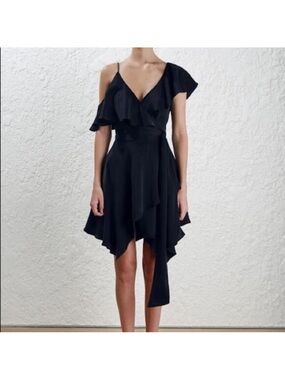 Zimmermann Asymmetrical Dress in Navy Blue
